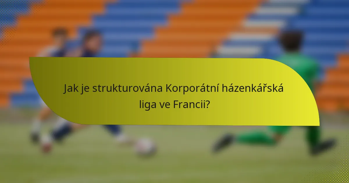 Jak je strukturována Korporátní házenkářská liga ve Francii?