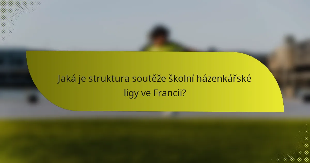 Jaká je struktura soutěže školní házenkářské ligy ve Francii?