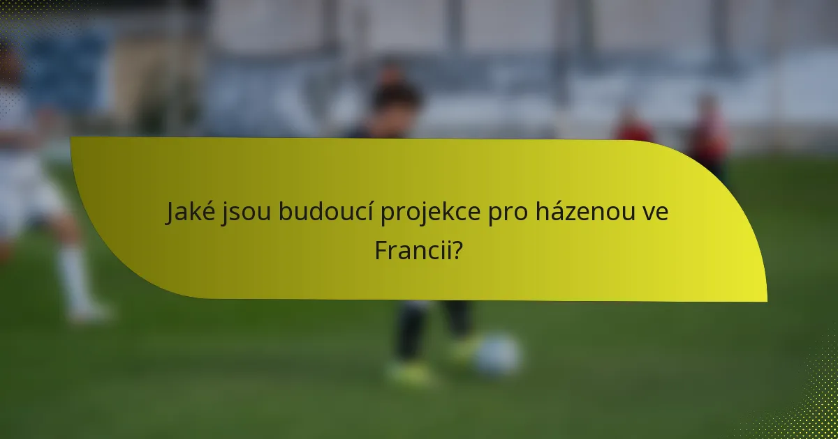 Jaké jsou budoucí projekce pro házenou ve Francii?