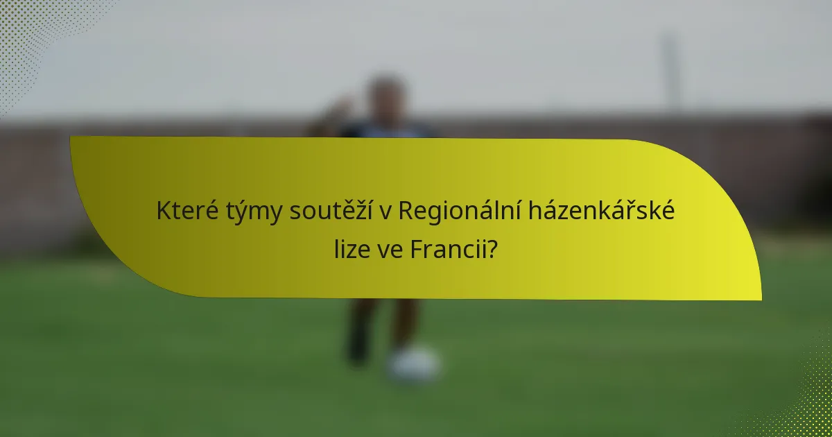 Které týmy soutěží v Regionální házenkářské lize ve Francii?